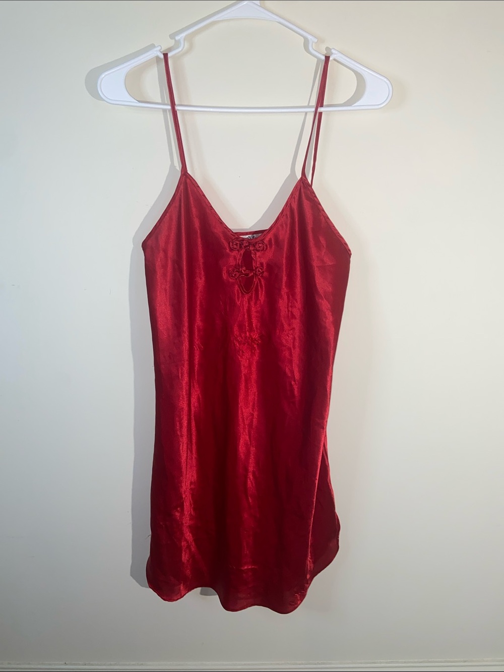 Vintage Intimate Affair Women's Red Satin Slip Dress Size S/M